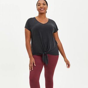 TIE-FRONT DOLMAN TOP - CUPRO BLACK 0